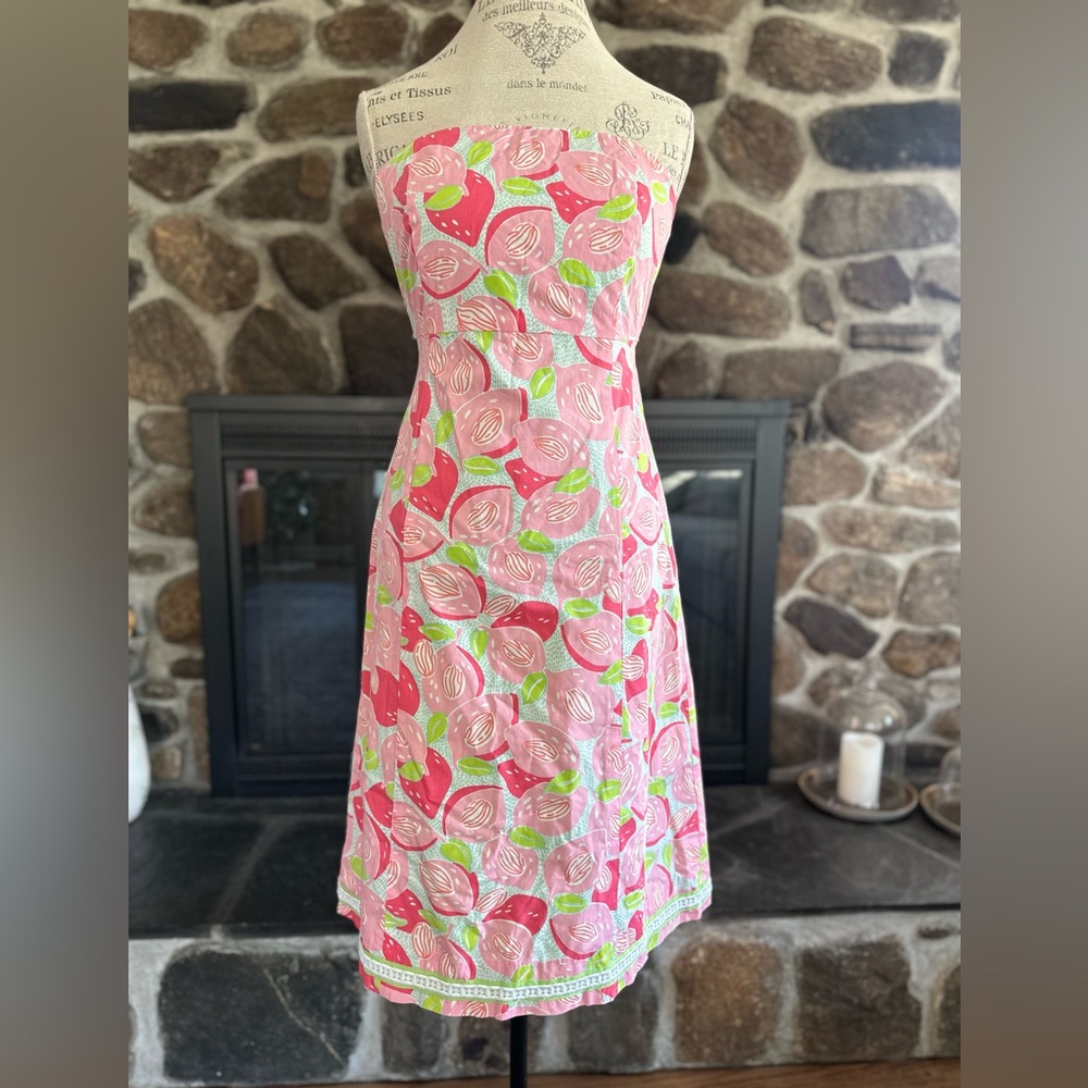 Lilly Pulitzer Strapless Sabrina Mango Mama Dress - Size 6